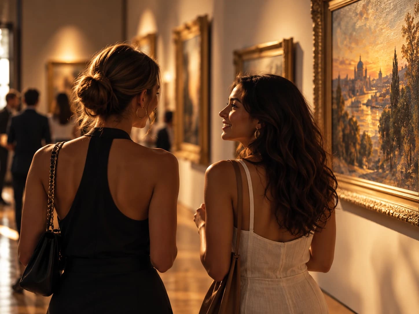 Visitantes en una exposición de arte